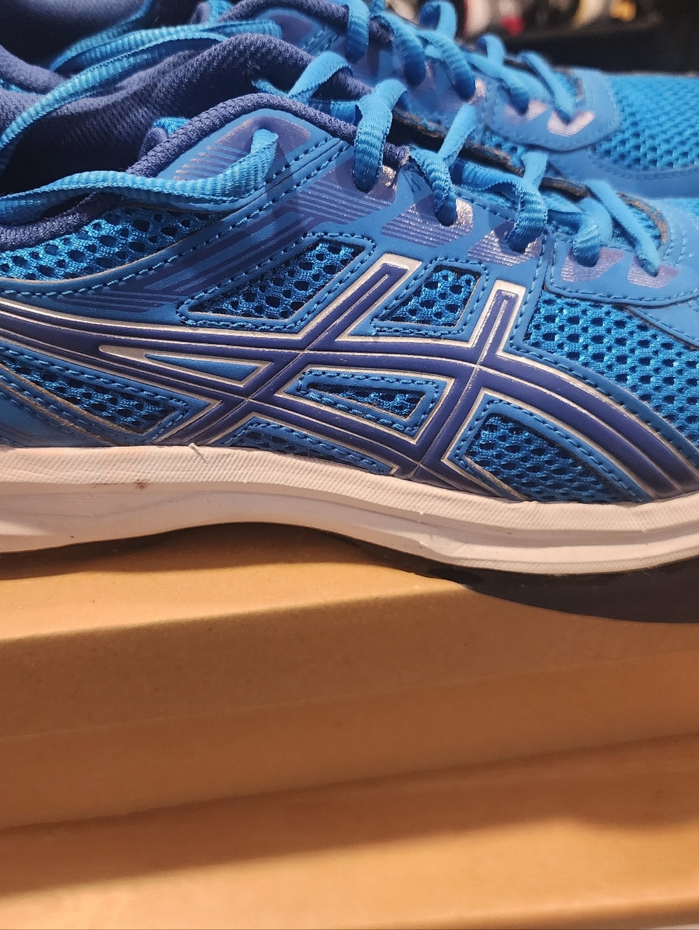 Asics Electric Blue Mesh Athletic Sneakers